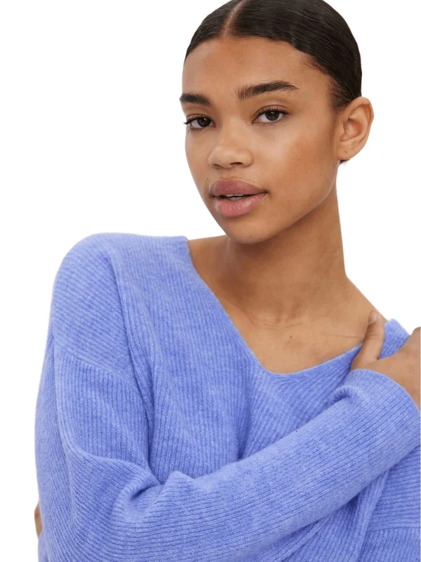 Vmcrewlefile Ls V Neck Blouse Noos