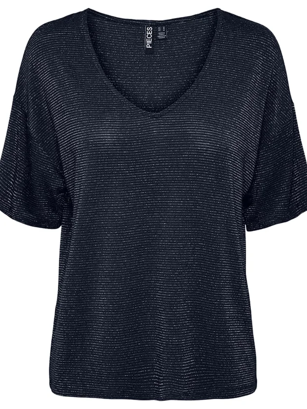 PcBillo Oversized Tee Lurex Stripes Noos