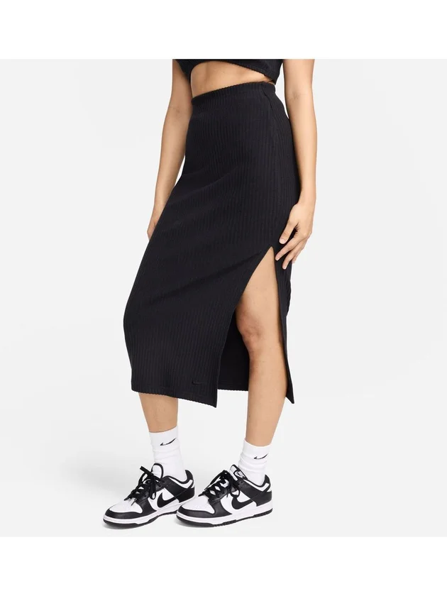 Chll Knt Rib Mid Skirt