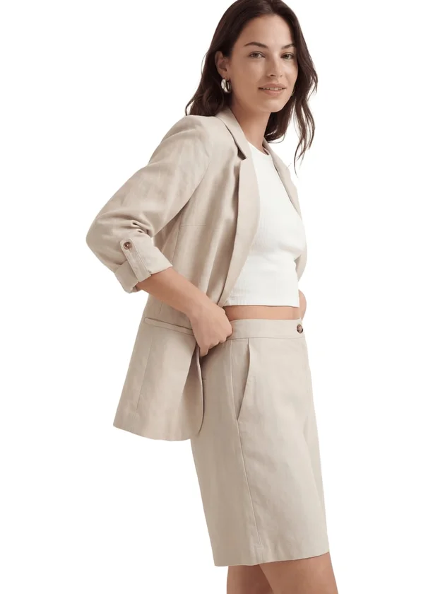 Loose Blazer Lin 3/4 Wvn Noos