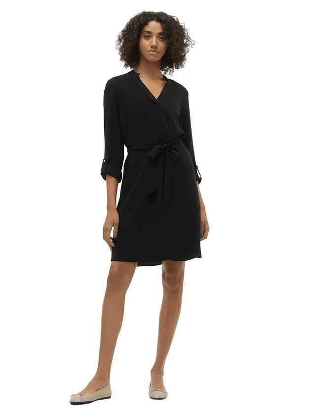 Vmgavina L S V Neck Abk Dress Wvn B