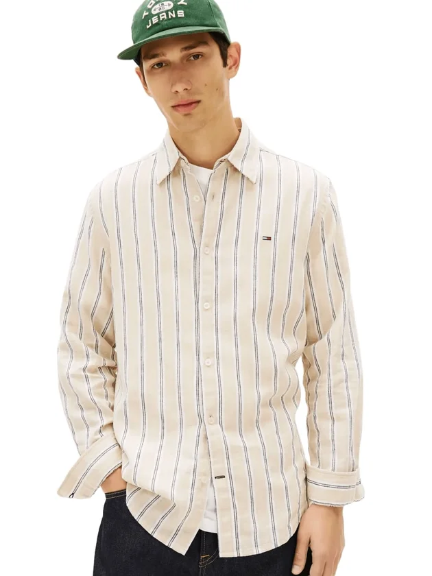 Reg Linen Mx Strp Shirt Ext